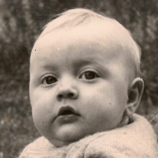 monochrome photo of a baby boy