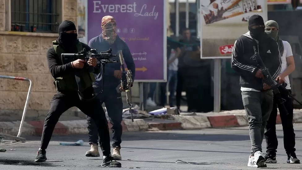 masked gunmen in Jenin